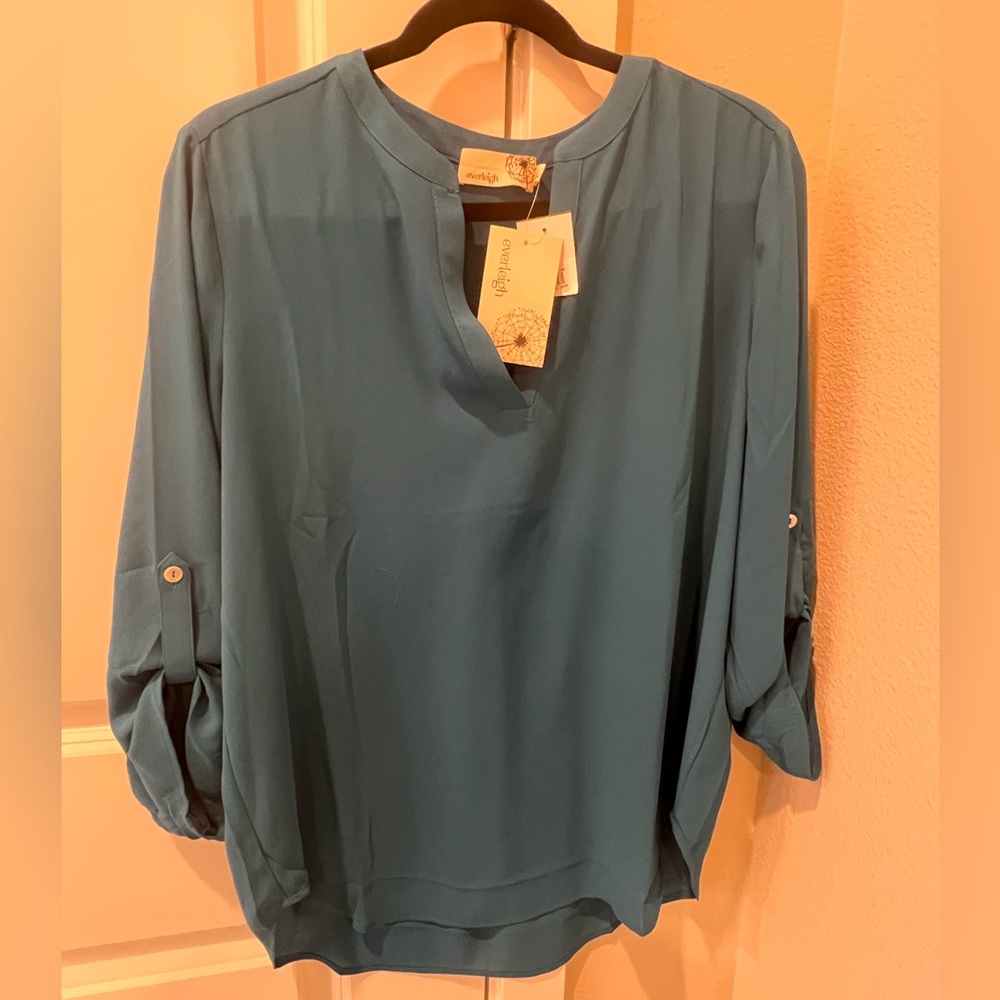 Womens Teal Blouse NWT